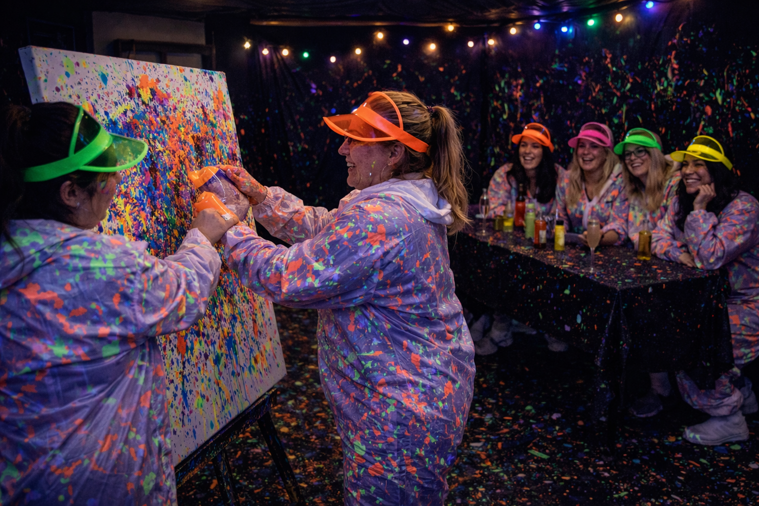 Let's Glow Crazy – Neon Action Painting Workshop in Hamburg - Brain2Canvas