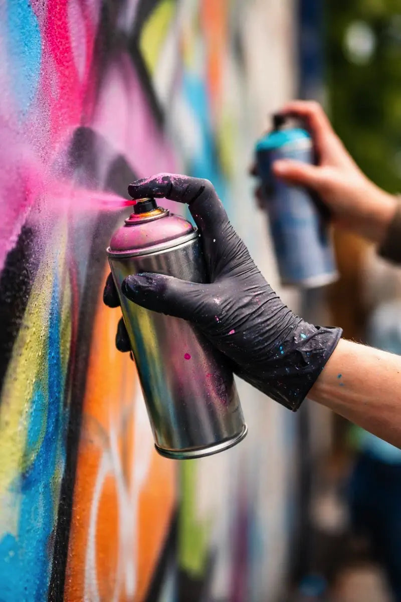 Gruppe gestaltet zusammen ein großes Graffiti Kunstwerk beim Workshop in Hamburg