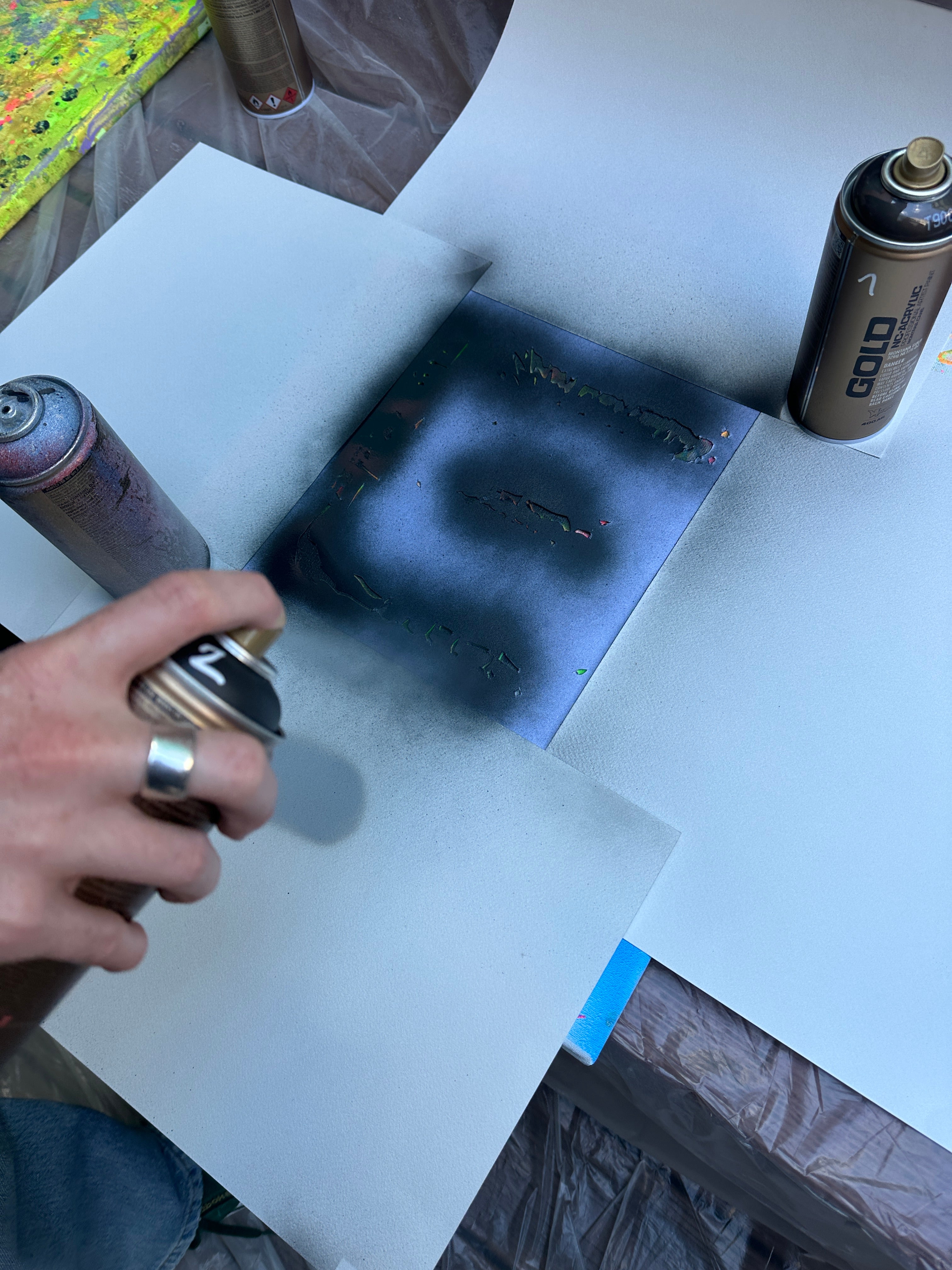 3D Silver Folie Balloon Stencil - Brain2Canvas