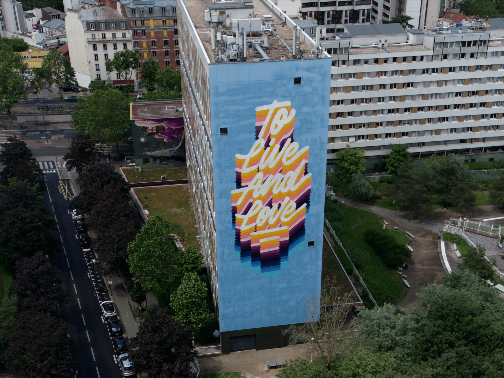 Colorful street art tour, mural in the 13th Arrondissement, Paris